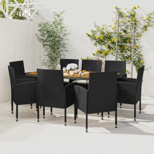 Prolenta Premium - Ensemble &Agrave; Manger D'ext&eacute;rieur 9 Pcs R&eacute;sine Tress&eacute;e Noir - Neuf