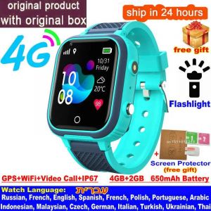 Lt21 4G Montre Intelligente Enfants Gps Wifi Appel Vid&eacute;o Sos Ip67 &Eacute;tanche Enfant Smartwatch Cam&eacute;ra Moniteur Tracker Location T&eacute;l&eacute;phone Montre.Blue. - Neuf