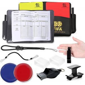 Acdsgd-Kit Arbitre Football, Carton Arbitre Football Set Avec Pvc Carton Rouge Et Jaune Foot, Porte-Cl&eacute;s Sifflet, Porte-Cl&eacute;s Court, Pochette Carnet De Scores Pour Le Football Sport Scolaire Sport - Neuf