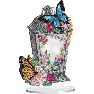 Ayuhr-Diamond Painting Ornement De Table Diamant Painting Décoration De Table Peinture Diamant Ornement De Bureau Diamond-Painting Sur Socle Point De Croix Broderie Puzzle Papillon Lanterne - Neuf