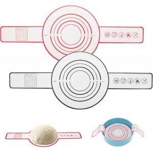 AYUHR-Lot de 2 tapis de cuisson en silicone à longues poignées pour four hollandais avec levain extra réutilisable, résistant à la chaleur, facile à transférer au levain, pain, pizza, biscuits - Neuf