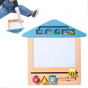 Tableau Magnétique Pour Enfants D'âge Préscolaire ¿ Tableau D'apprentissage, Tableau D'écriture Portable En Bois Pour Enfants De 3 Ans Et Plus - Neuf