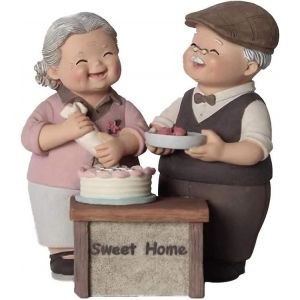 Figurines De Couple De Personnes Âgées En Résine, Cadeau D'anniversaire De Mariage, Décoration De Jardin - Neuf