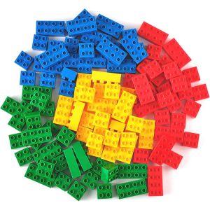 YOUY-Toy Grands Blocs De Construction Pour Enfants Et Tout-Petits,Compatibles Avec Toutes Les Grandes Marques,Bleu,Vert,Rouge Et Jaune,108 Pièces. - Neuf
