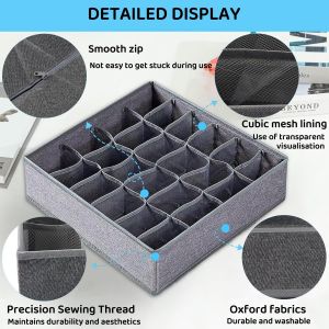 3 Pcs Organisateur Tiroir,Organiseur de Sous-V&ecirc;tements,S&eacute;parateur de Tiroirs Non-Tiss&eacute;,Boite Rangement Vetement Pliable pour Soutiens-Gorge,Chaussettes,Culottes et Cravates - Neuf