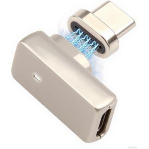 WQD-Adaptateur Magn&eacute;tique USB C 240 W Coud&eacute; 90&deg; 40 Gbps USB Type C M&acirc;le vers Femelle Adaptateur Charge Rapide pour Phone 15 IPad MacBook Pro Mac Air Samsung Galaxy Book Dell XPS Lenovo ThinkPad - Neuf