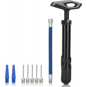 Acdsgd-Pompe &Agrave; Ballon Avec Poign&eacute;e, Kit De Pompe Ballon Portable, Pompe &Agrave; Main Avec Aiguille Et Tuyau D'extension Pour Basket-Ball, Volleyball, Ballon, Tube En Alliage D'aluminium Durable - Neuf