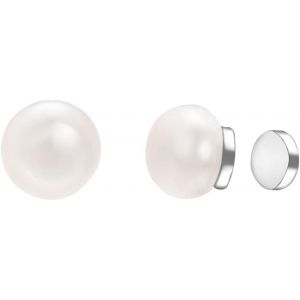 Kal-Boucles D'oreilles Magnétiques En Perles Pour Femmes Boucles D'oreilles À Clip En Perles D'eau Douce Boucles D'oreilles Aimantées Argentées Pour Oreilles Non Percées 6 Mm 8 Mm - Neuf