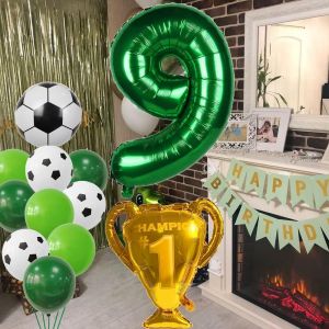 Football Ballon 13e Anniversaire Vert H&eacute;lium Ballon 13e Anniversaire Gar&ccedil;on G&acirc;teau D&eacute;coration Football Anniversaire D&eacute;coration 13ans Enfants F&ecirc;te D'anniversaire D&eacute;coration 13e Anniversaire D&eacute;coratio - Neuf