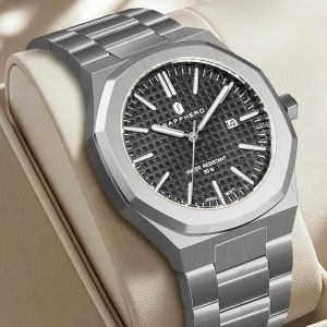 Montres Homme Octagonal 10atm Waterproof Business Casual Fashion Mens Japanese Quartz Stainless Steel Luminous Wrist Watch Gift For Men - Neuf