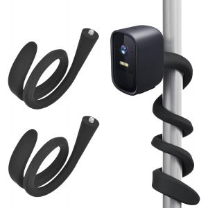 Lot De 2 Supports Flexibles Pour Babyphone/Appareil Photo Eufy/Arlo/Blink/Babystar/Vtech/Nanit/Motorola Avec Filetage 1/4"", Support Flexible En Alliage D'aluminium De Silicone (Noir)[Z1027] - Neuf