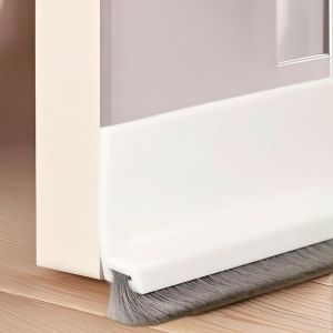 100Cm Blanc Joint De Porte,Bas De Porte Brosse,Bas De Porte Isolant,Silicone Bande D'&Eacute;tanch&eacute;it&eacute; Pas Besoin De Coller,Door Seal (White) - Neuf