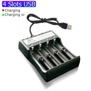 18650 Chargeur De Batterie 1/2/4 Emplacements Double 18650 Charge 3.7 V Batterie Au Lithium Rechargeable Chargeur Usb Pour 16340 14500 18650--4 Slots - Neuf