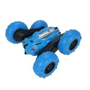 Voiture cascadeuse double face 2,4 G avec lumi&egrave;res et t&eacute;l&eacute;commande - Bleu - Neuf