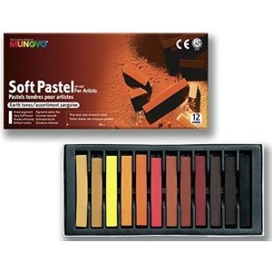 Mungyo Set de 12 Crayons secs carr&eacute;s Basique - Neuf
