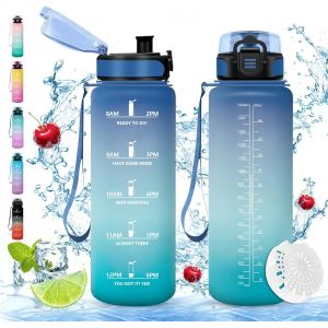 Shiba-Bouteille D'eau, Gourde 500ml/1l/1.5l, Sans Bpa, Étanche & Réutilisable, Bouteille D'eau Avec Marqueur De Temps Et Filtre, C[6 - Neuf