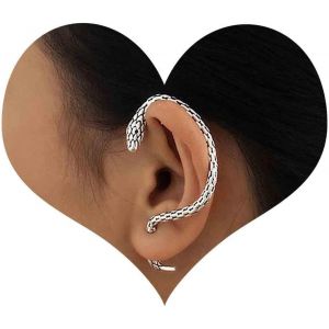Kal-Boucle D'oreille Boh&egrave;me Serpent Boucle D'oreille Argent Serpent Cartilage Boucle D'oreille Punk Serpent Clip Boucle D'oreille Serpent Vip&egrave;re Boucle D'oreille Grimpeur Bijoux Pour Femmes Et - Neuf