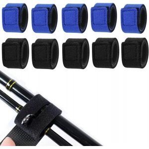 Sangles De Canne À Pêche, Lot De 10, Crochets, Accessoires De Canne À Pêche, Velcro Pour Canne À Pêche, Sangles De Canne À Pêche Rétractables Pour Raquette De Badminton Et Club De Golf - Neuf