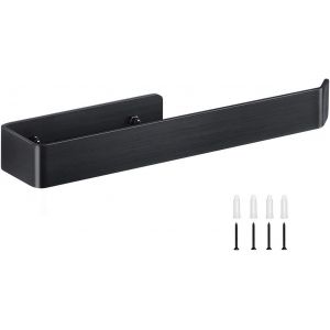 Barres Porte-Serviettes De Salle De Bain Cuisine Sans Per&ccedil;age En Acier Inoxydable 304, 26Cm Porte Serviette Adh&eacute;sif Support Serviette Mural Et Per&ccedil;age Avec Vis Fixes, Noir[POU8805764] - Neuf