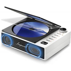 Lecteur CD Portable, Leapwell Lecteur CD Bluetooth Enfant avec Haut-Parleur Baladeur CD Portable Bureau Rechargeable Poste CD R&eacute;tro Lecteur CD avec FM USB AUX Optique Noir - Neuf