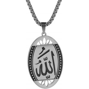 Kal-Collier Allah Pour Homme Et Femme En Acier Inoxydable Chic Avec Pendentif Islamique Musulman Allah (Médaillon) Bijoux Arabes - Neuf