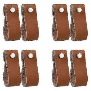 tiroir en cuir tire 8 pcs boutons de commode en cuir poignées en cuir pur faites à la main pour les portes d'armoire et - Neuf