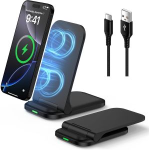 Chargeur Sans Fil Pliable Google Pixel 15 W - Station De Charge Inductive Pour Google Pixel 10 Pro 9A 8 7 6 5/Galaxy S25 Ultra S24 S23 S22 S21 S20 Z Flip 7 6 5 - Neuf