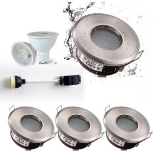 Subzonal-4x Spot Led Encastr&eacute; &Eacute;tanche Ip65, 5w 6000k Blanc Froid Pour Salle De Bain Et Cuisine (Incl. Douille Gu10) Spot Encastrable Led,Non-Dimmable - Neuf