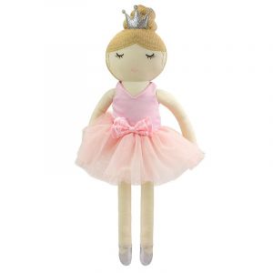 Poupée Ragdoll pour fille, jolie poupée apaisante, princesse, poupée de Noël, peluche, ballerine rose (30 cm) - Neuf