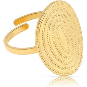 Kal-Bague Bohème Dorée En Acier Inoxydable Chirurgical - Réglable - Cadeau Pour Femme - Étanche - Accessoire De Festival D'été, Acier Inoxydable, Aucune Pierre Précieuse - Neuf