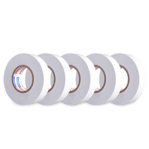 Lot de 5 Rouleaux De Ruban Adh&eacute;sif Isolant &eacute;lectrique Blanc 19 mm x 20 m - Neuf