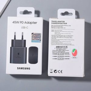 Chargeur Usb C 45w,Charge Très Rapide,Adaptateur Eu Us Ep-Ta845 Pour Galaxy S23 S22 S21 S20 Plus Fe Zfold 5 4-Black-Black Eu Plug Box - Neuf
