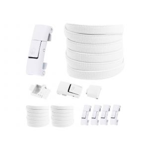 Lacets &Eacute;lastiques Sans N?ud Avec Crochet De Blocage - 2 Paires Blanches - Neuf