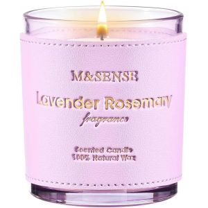 Bougie Parfumées Lavande Et Romarin - Bougies en cire de soja végétalienne 283g 50h, Parfum Apaisant pour Espace de Méditation, Cadeau Papa Zen ou Cadeau Homme - Neuf