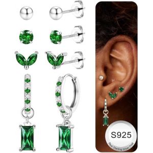 Kal-Boucles D'oreilles Femme Argent 925 Plaqué Or 14k Créoles Argent Boucles D'oreilles Piercing Oreille Helix Cartilage Petites Boucles D'oreilles Femme Or Pour Piercings Multiples - Neuf