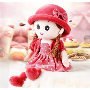 DDA-Poupée de Chiffon Fille Bébé Poupée Jouet en Peluche Jouet Poupée Adorable 1er Âge Conte de Fées Princesse Poupée Mignonne Plush Toys Cadeau de Naissance Noël Anniversaire Baptême Rouge Taille - Neuf