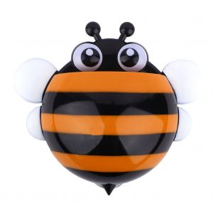 Hjlian Porte-Brosse A Dents Mural A Ventouse Pour Salle De Bain, Support De Dentifrice, Motif Abeille (Orange) - Neuf
