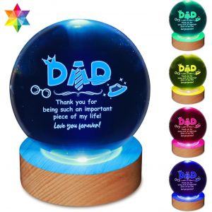 Eryi-Cadeaux D'anniversaire Pour Papa Pour Papa De Fille Fils Lampe De Table Boule De Cristal 3d Thanksgiving Fête Des Pères Noël Cadeaux D'anniversaire Pour Papa - Neuf
