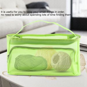 Hjlian Sacs De Rangement A 3 Trous Pour Crochet, Laine, Petits Accessoires, Conteneur Pratique Pour Un Usage Domestique (Vert) - Neuf