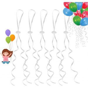 Lot De 100 Fermetures De Ballons Avec Ruban En Poly - Fermeture Rapide - Pour Anniversaire Ou Fête De Mariage - Neuf