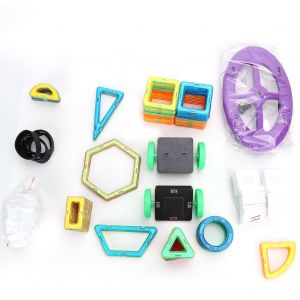 Blocs de construction magnetiques pour enfants, 124 pieces, jouet educatif en plastique, interessant et intelligent - Neuf