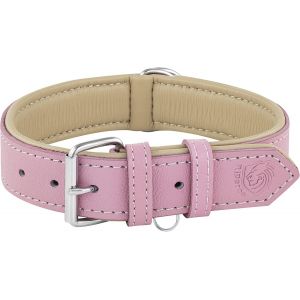 Riparo K-9 Collier Pour Chien Robuste Rembourr&eacute; Et R&eacute;glable En Cuir V&eacute;ritable (Rose, Xxl: 5 Cm De Large Pour 66 Cm - 78 Cm De Cou) - Neuf