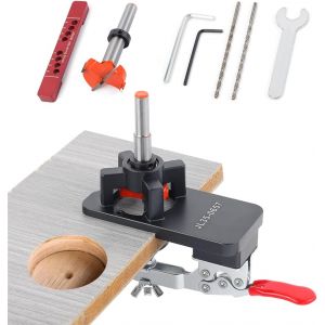 Gabarit de per&ccedil;age 35mm pour charni&egrave;res Localisateur de charni&egrave;res invisibles Perceuse en alliage d&iquest;aluminium Gabarit de per&ccedil;age pour charni&egrave;res &agrave; tasse pour l&iquest;installation de portes d&iquest;armoire - Neuf