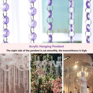 Pendentif en acrylique a huit cotes, 1 m, decoration a suspendre pour le jour de Noel (violet) - Neuf