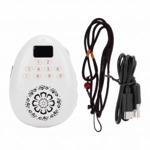 Mini haut-parleurs portables blancs a suspendre au cou avec cordon et carte memoire pour meditation - Neuf