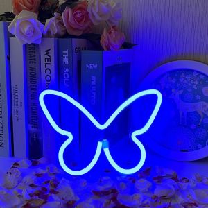 Bleu Neon Butterfly Neon Light Sign Neon Lamp Usb Ou À Piles Enseigne Au Néon Pour Fille Chambre À Coucher Led Néon Sign Pour Mariage Bar - Neuf
