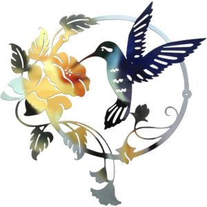 (31x32cm) Silhouette Doiseau En Métal, Art Mural En Métal,Décoration Murale Ronde Tenture Murale Pour Bureau À Domicile Salon Décoration Dhôtel - Neuf