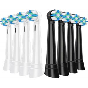 Io Brossette Compatibles Avec Oral B Io, Brossettes De Rechange Compatibles Avec Les Brosses À Dents Électriques Oral-B Io Series 2/3/4/5/6/7/8/9/10 Ultimate Clean Gentle Care (4 Blanc+4 Noi[Z366] - Neuf