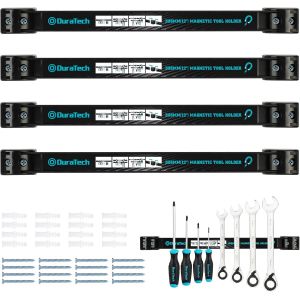 MEVRONISSHOP-4x Barre Magn&eacute;tique pour Outils, Barre Aimant&eacute;e Puissant Accroche Murale Outils, Porte Outils Mural Magnetique pour Maison Garage Atelier 30,5 x 2,3CM - Neuf