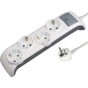 KALANKA-Bridge 62505 Bloc multiprise 4 Prises avec Interrupteur et câble de 2 m Blanc - Neuf